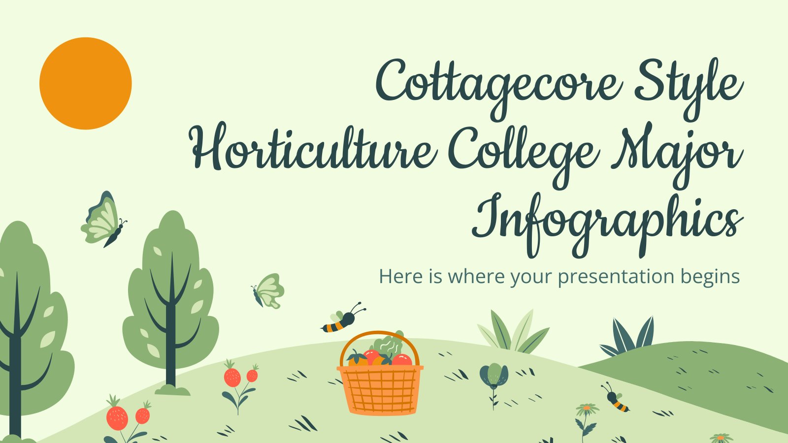 Cottagecore Style Horticulture College 전공 인포그래픽 프레젠테이션 템플릿