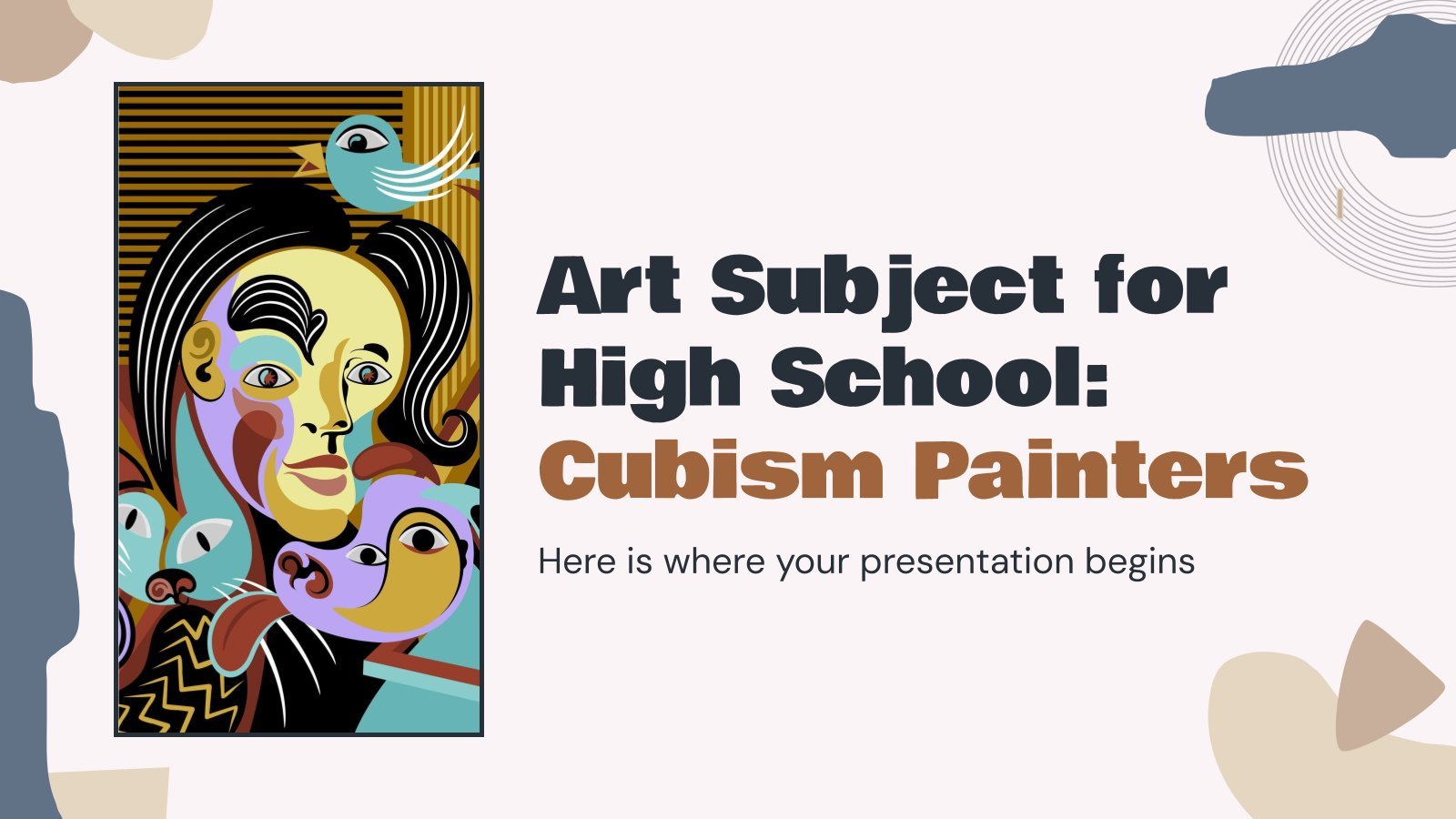 Art Subject for High School: Cubism Painters presentation template 