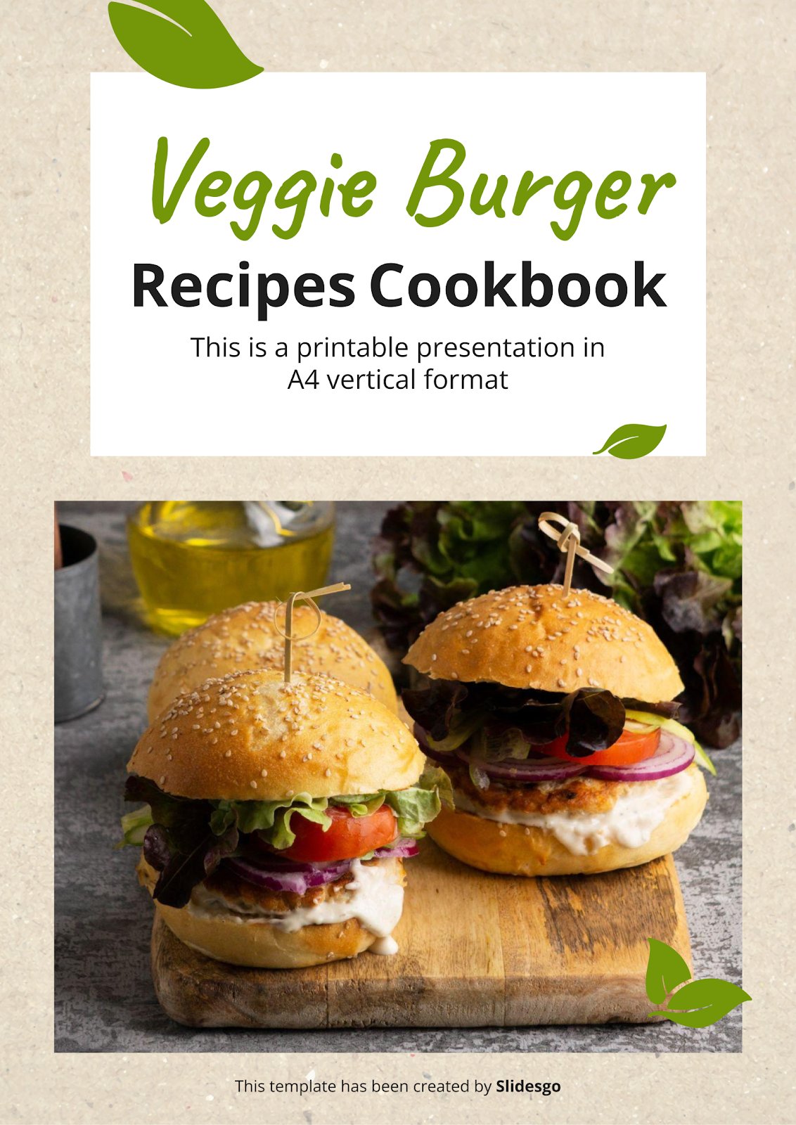 Veggie Burger Recipes Cookbook Presentation