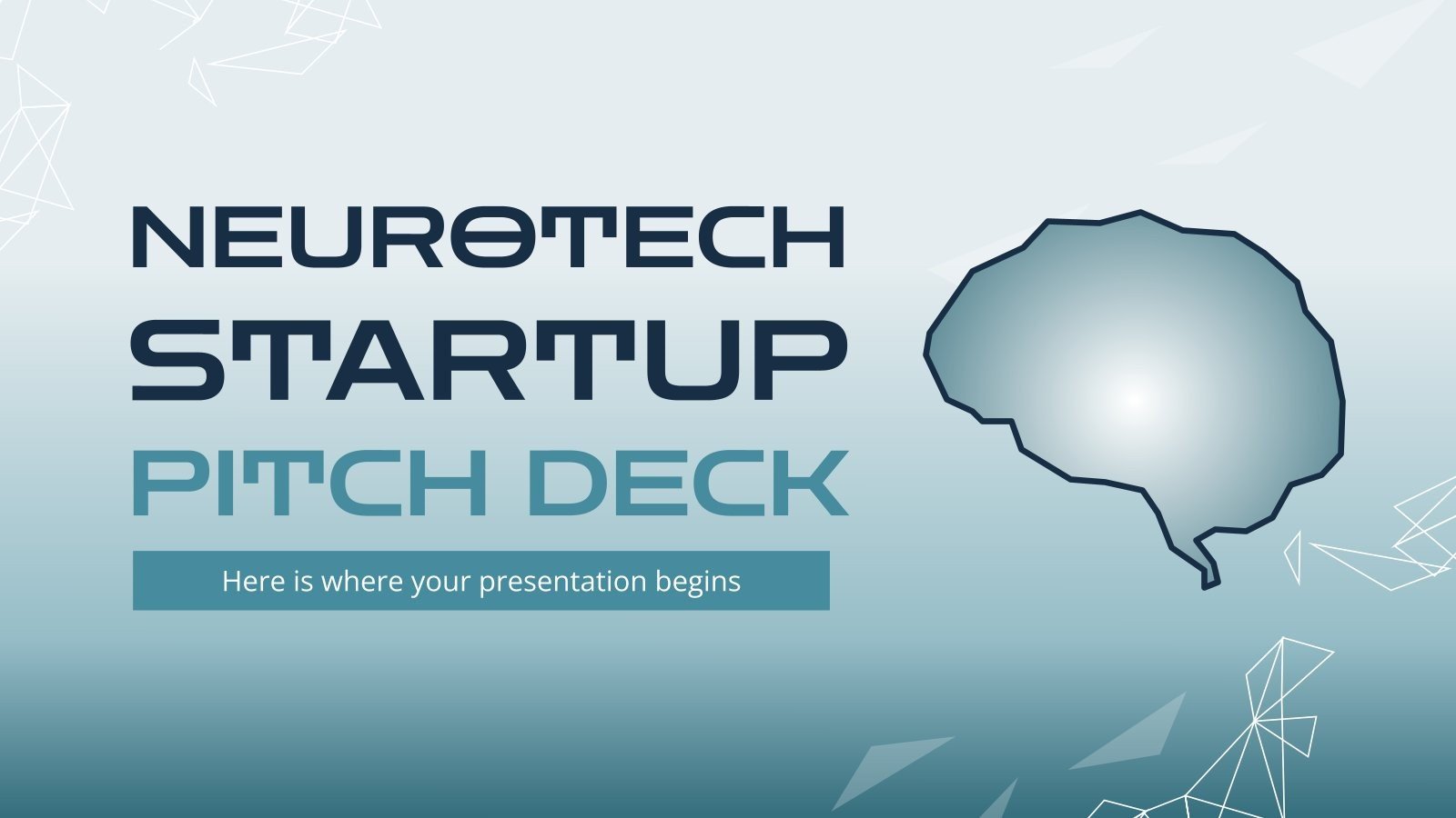 Pitch Deck de startup neurotechnologique Modèles de présentation