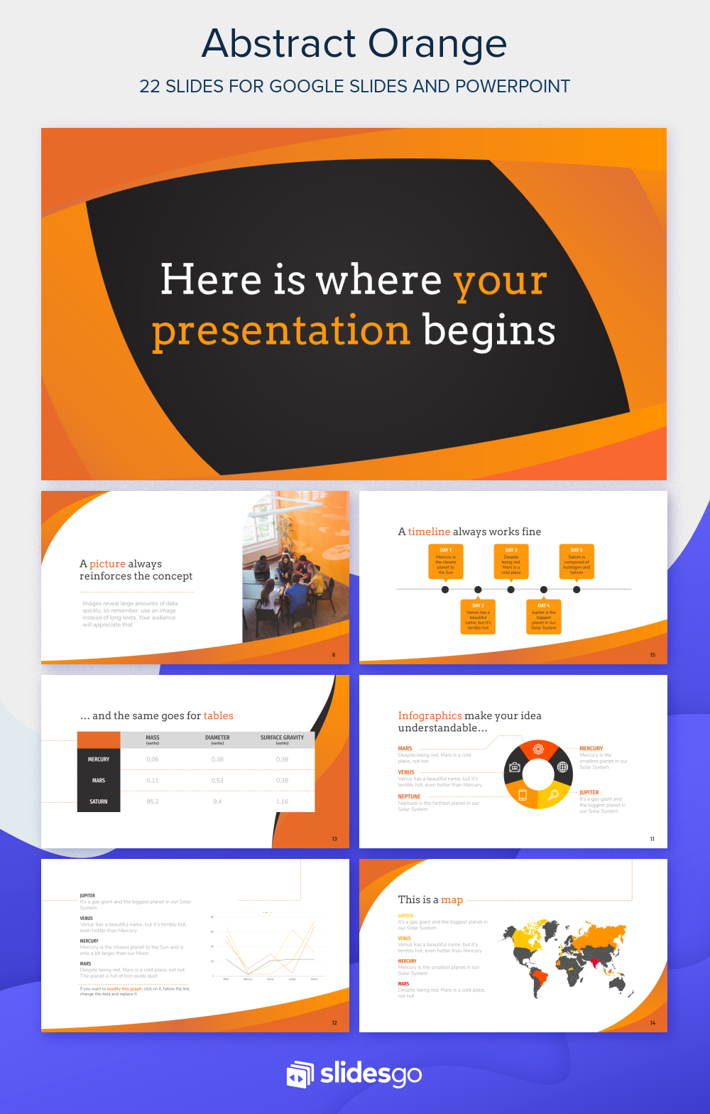 Abstract Orange Google Slides and PowerPoint Template