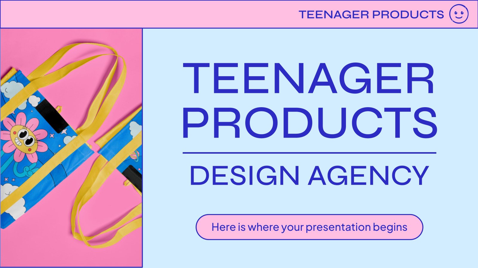 Teenager Products Design Agency presentation template 