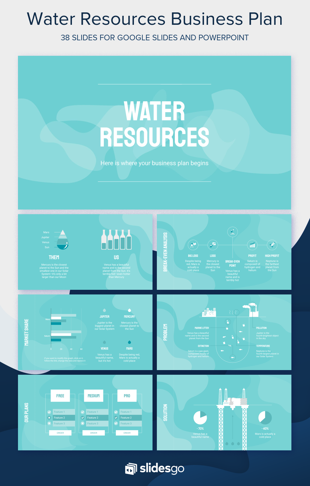 Water Resources Business Plan Google Slides & PPT Template