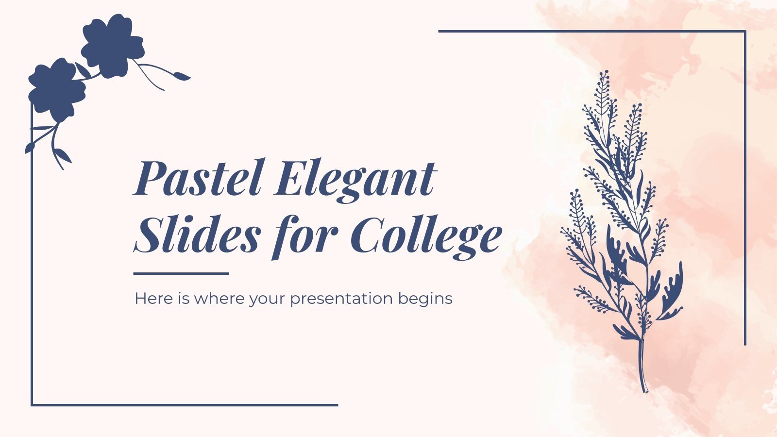 Diapositives élégantes de couleur pastel pour le collège Modèles de présentation