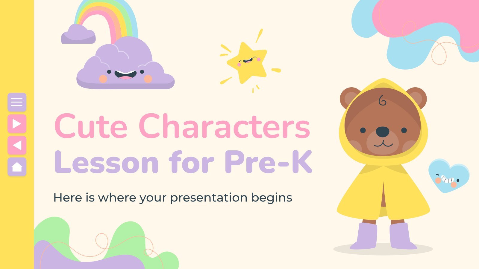 Cute Characters Lesson for Pre-K presentation template 