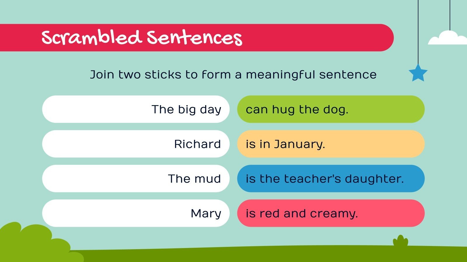 Sticks to Make Sentences Google Slides & PPT template