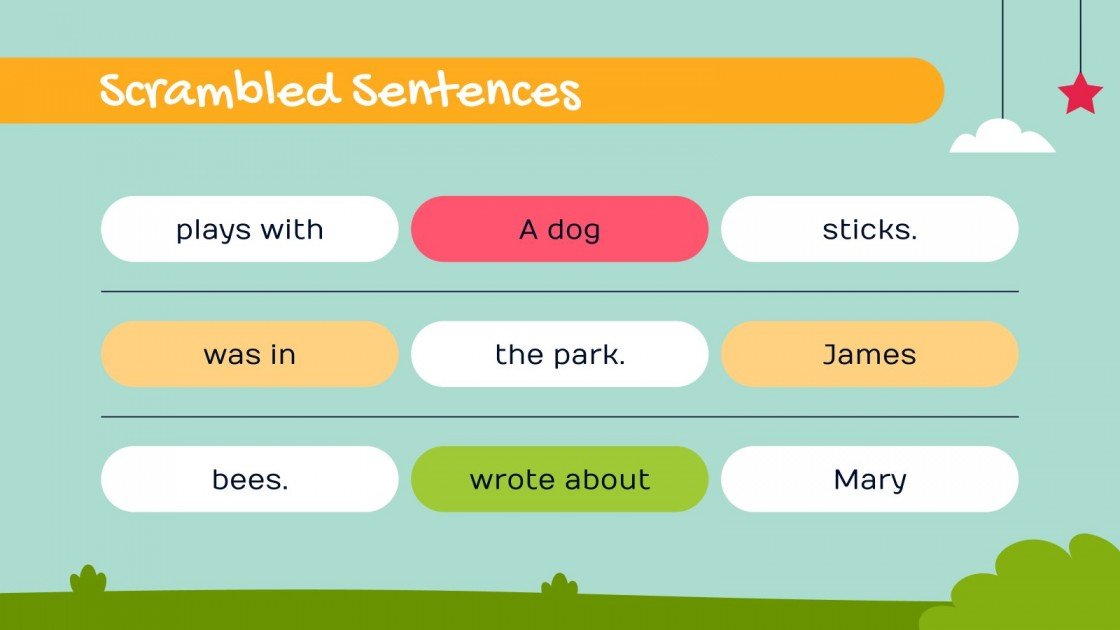 Sticks to Make Sentences Google Slides & PPT template