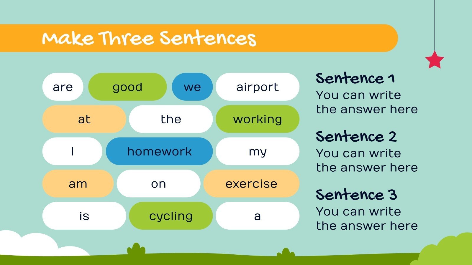 Sticks to Make Sentences Google Slides & PPT template