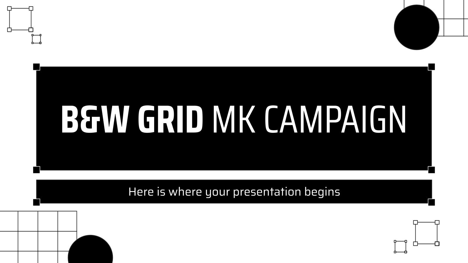 Modelo de apresentação Campanha branco e preto para marketing