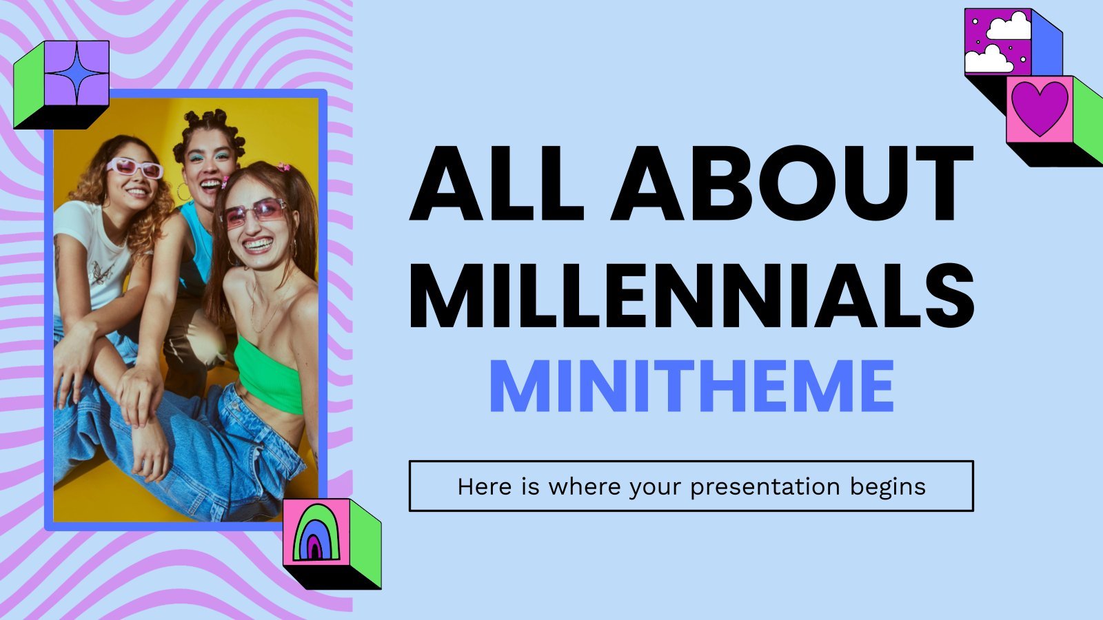 All About Millennials Minitheme presentation template 