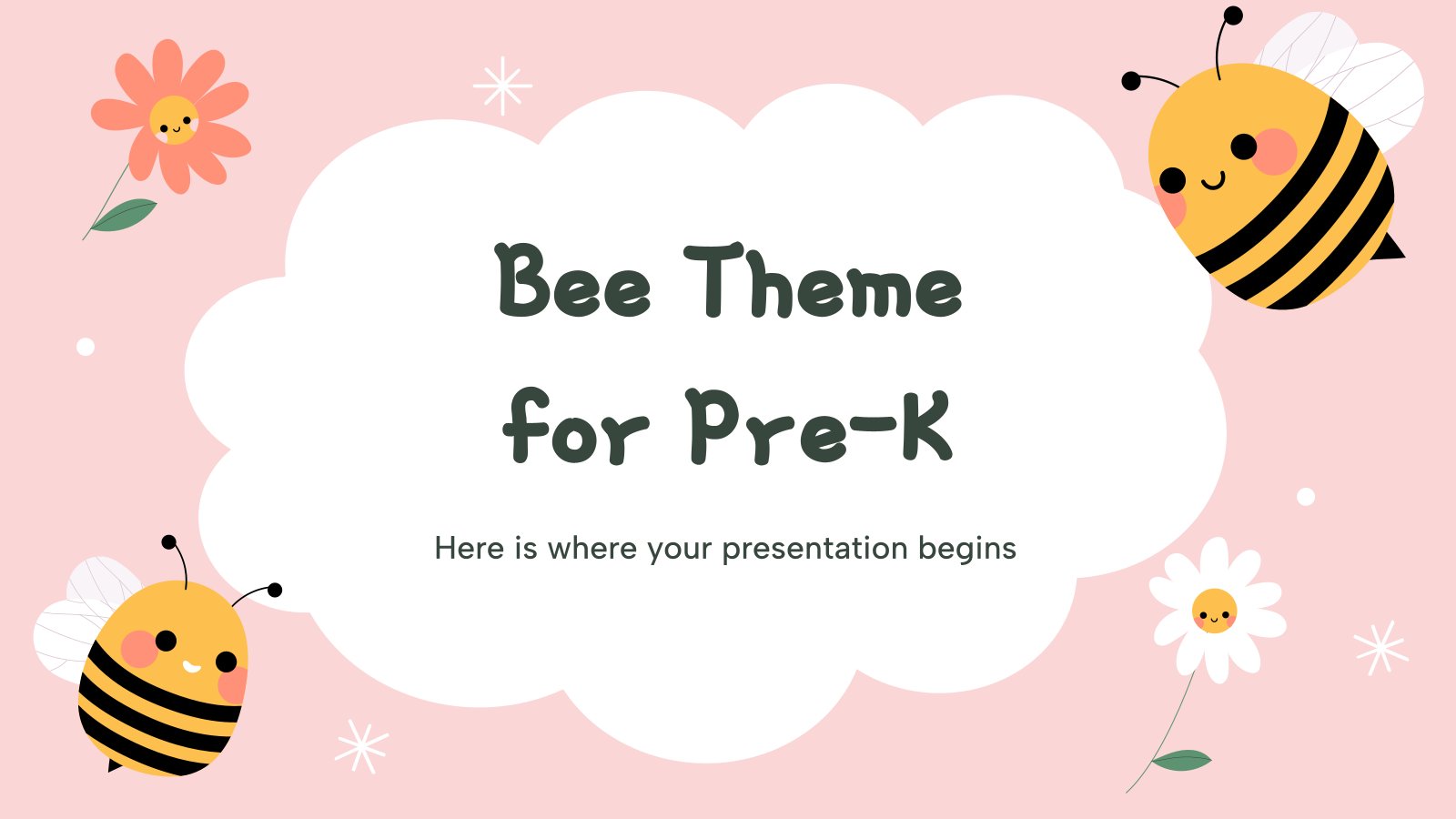 Bee Theme for Pre-K presentation template 