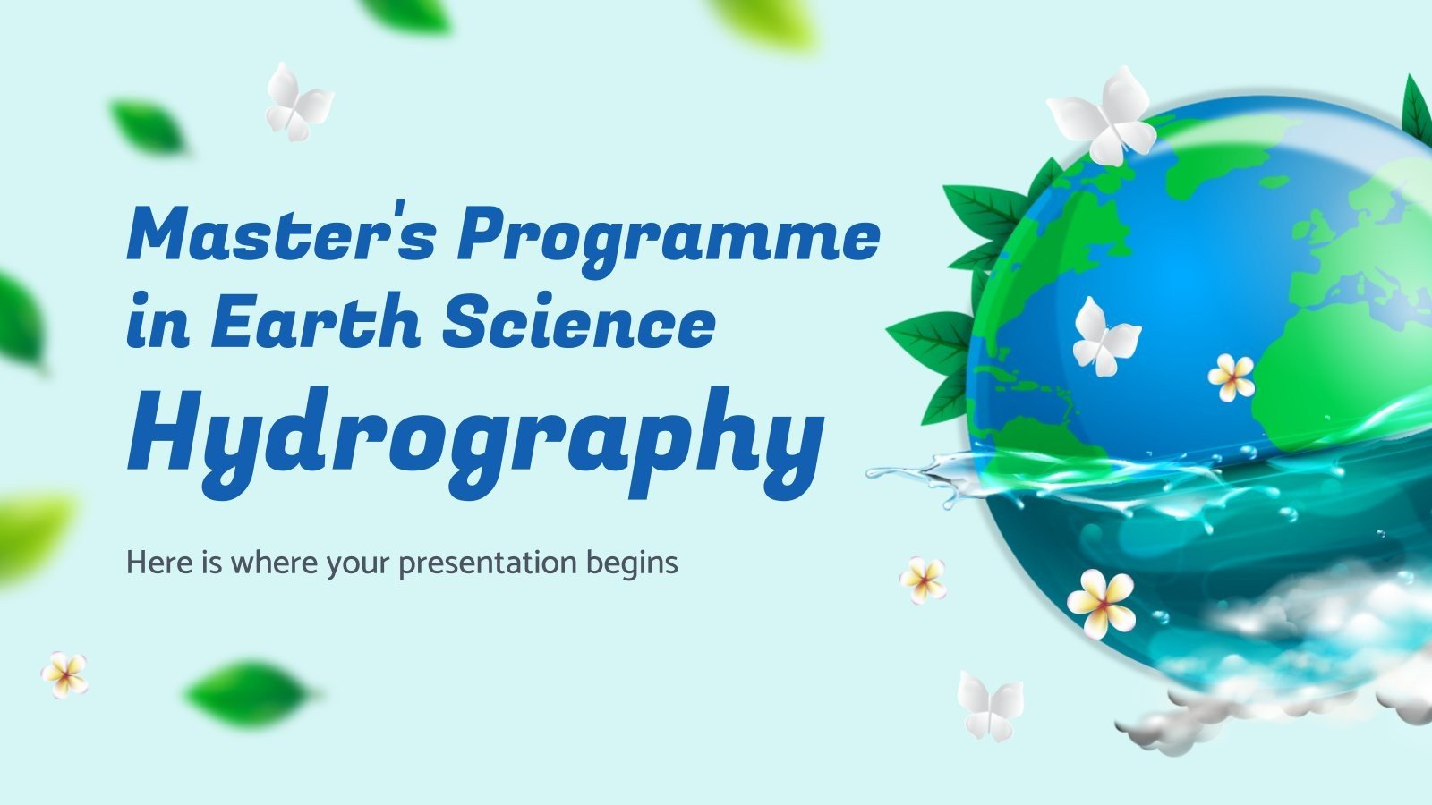 Masterstudiengang Geowissenschaften – Hydrographie Präsentationsvorlage