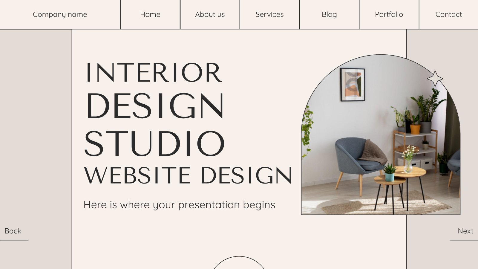 Interior Design Studio Website Design presentation template 