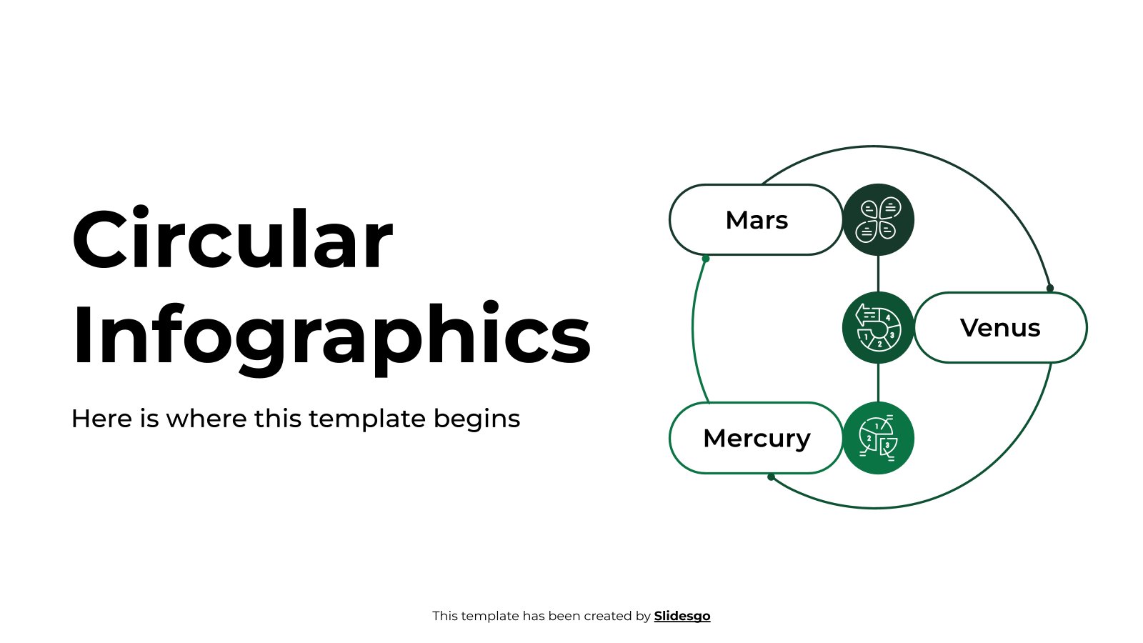 Modelo de apresentação Infográficos circulares