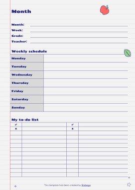 Agenda cahier de marqueur Brina - Mon agenda Modèles de présentation