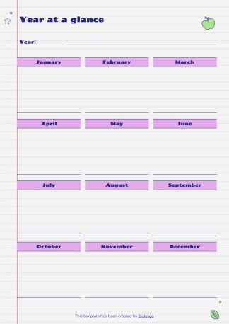 Agenda cahier de marqueur Brina - Mon agenda Modèles de présentation
