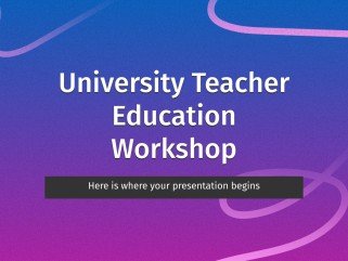대학 교사 교육 워크숍 프레젠테이션 템플릿