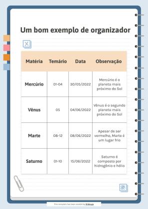 Organizer for University Exams presentation template 