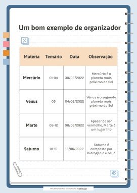 Organizer for University Exams presentation template 