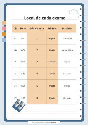 Organizer for University Exams presentation template 