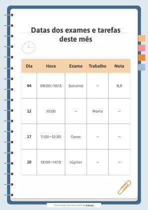 Organizer for University Exams presentation template 