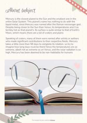 Panno Pastel Scrapbook Style Subject Presentation - My First Day presentation template 