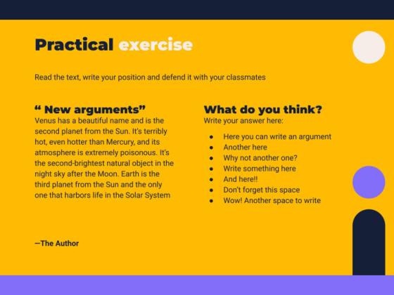 Improve your Skills to Debate Workshop presentation template 