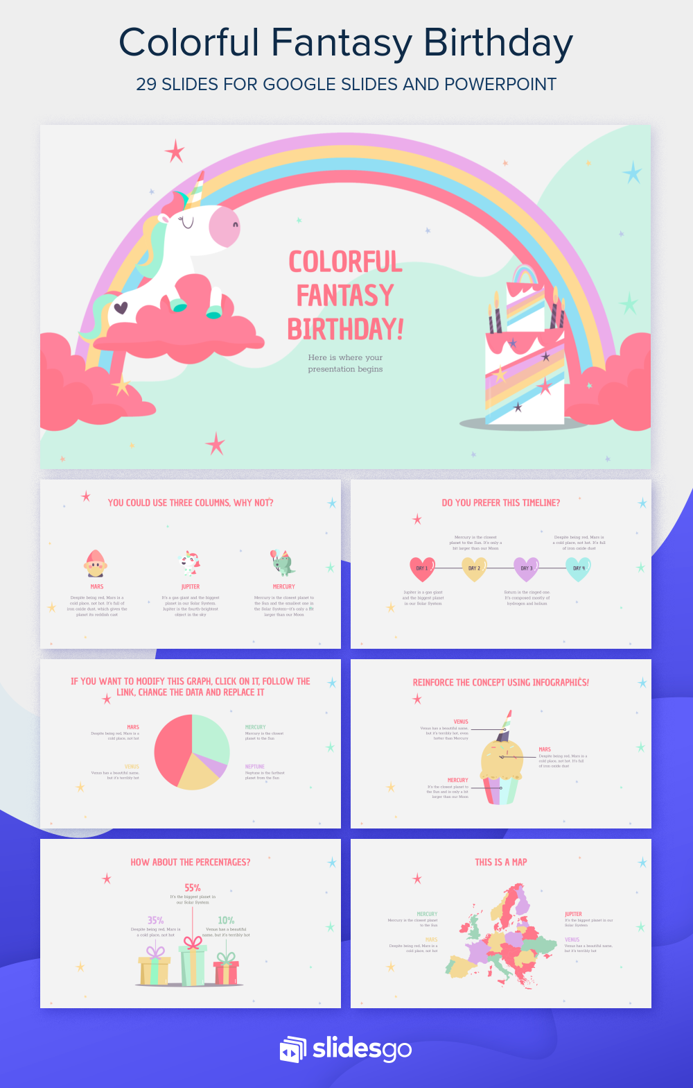 Page 2 | Colorful Fantasy Birthday Google Slides and PowerPoint Template