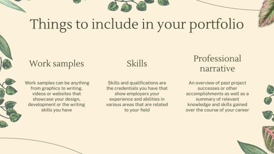 Portfolio Tree Leaves and Plants Design Portfolio Presentation