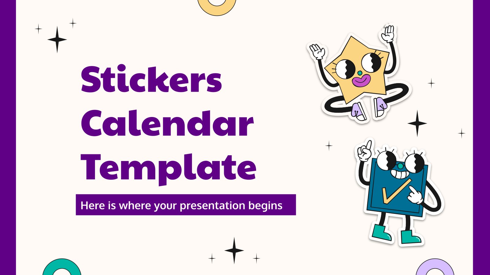 Stickers Calendar Template presentation template 