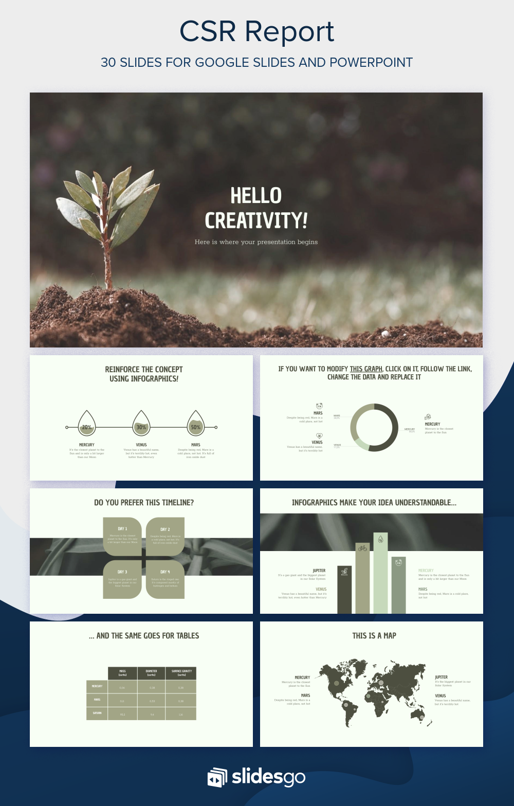 CSR Report Google Slides and PowerPoint Template