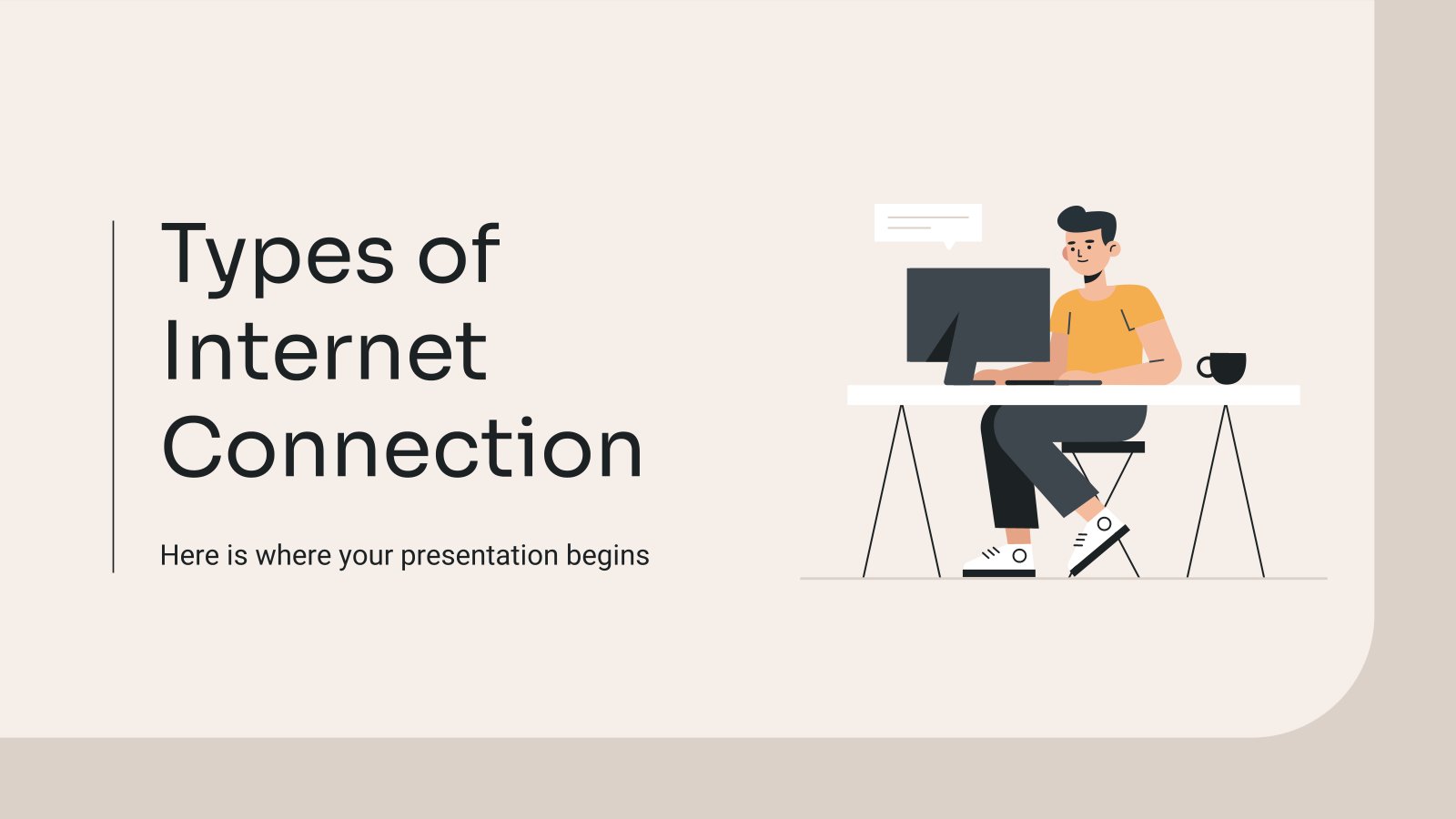 Types of Internet Connection presentation template 