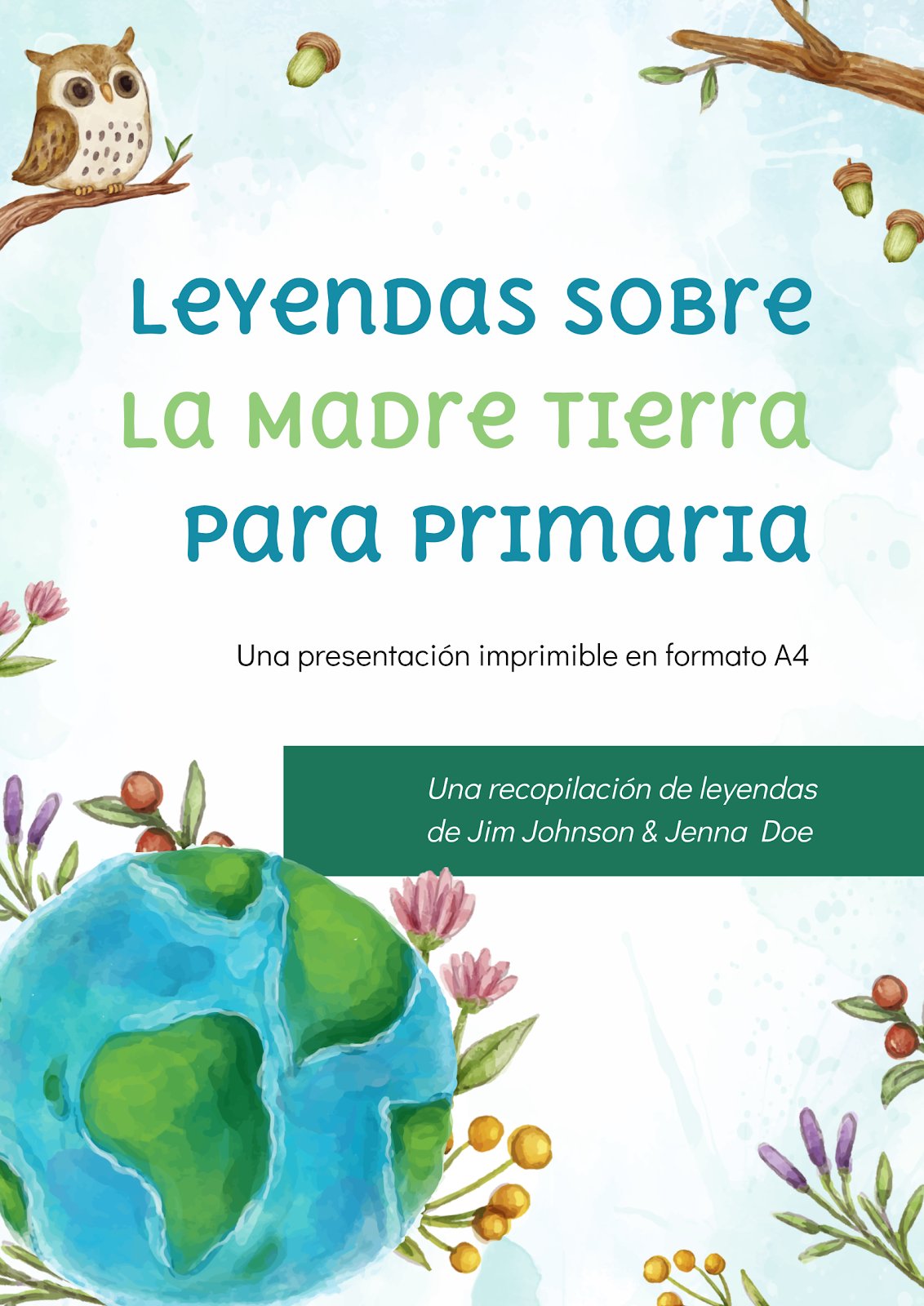 Plantilla de presentación Leyendas de la Madre Tierra para primaria