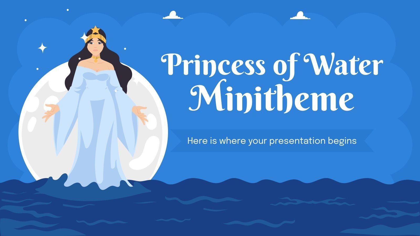 Minithema „Prinzessin des Wassers“. Präsentationsvorlage