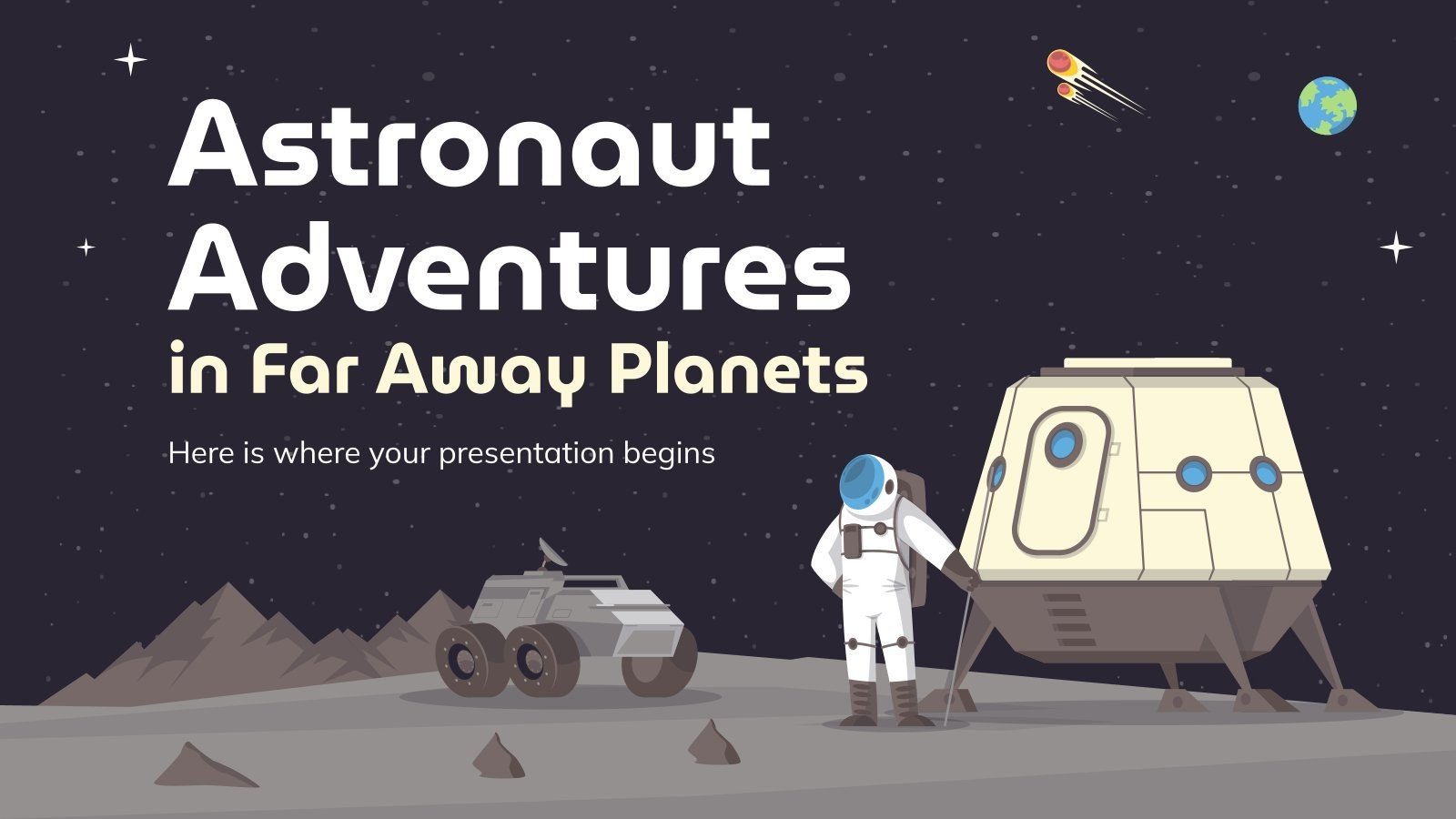 Aventures d'astronautes sur des planètes lointaines Modèles de présentation