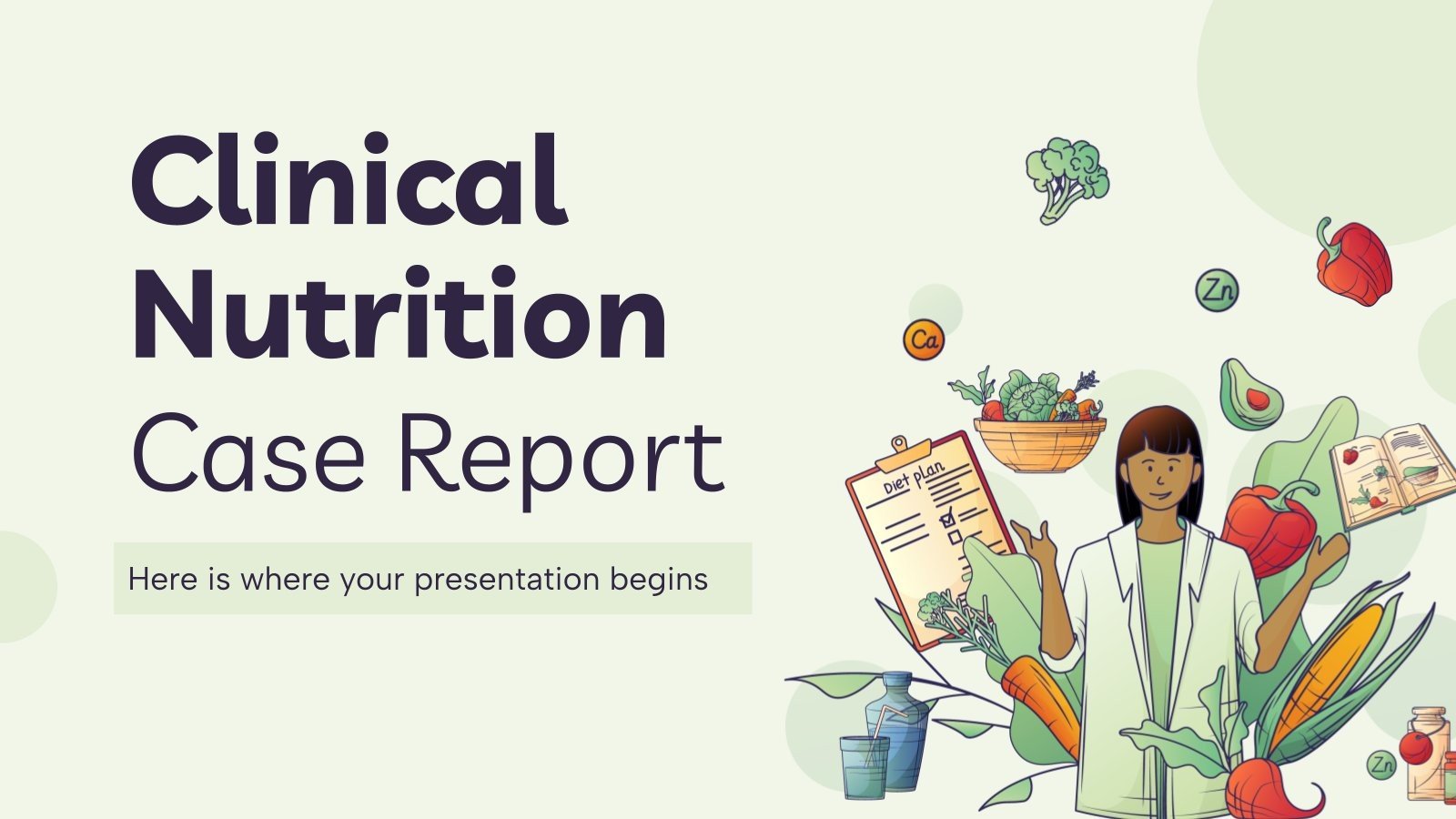 Plantilla de presentación Informe de caso de nutrición clínica