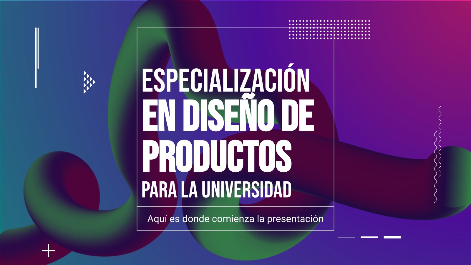 Plantilla de presentación Especialización en diseño de productos para la universidad