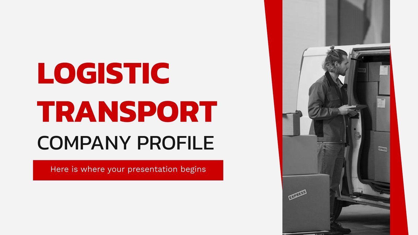 Plantilla de presentación Perfil de la empresa de transporte logístico