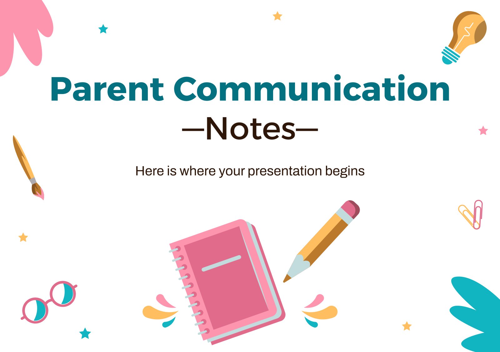 Parent Communication Notes presentation template 