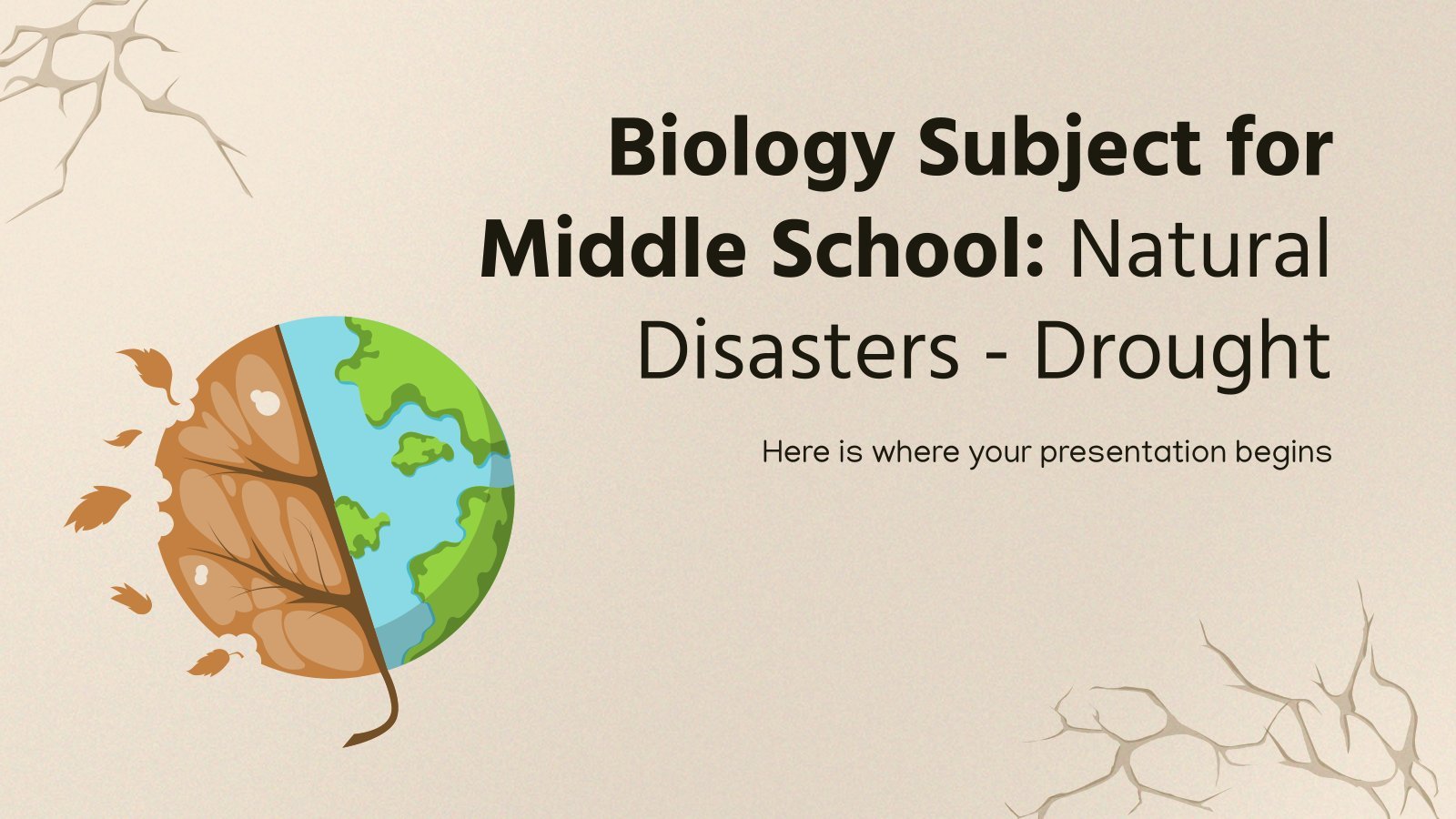 Biologiefach für die Mittelschule: Naturkatastrophen – Dürre Präsentationsvorlage