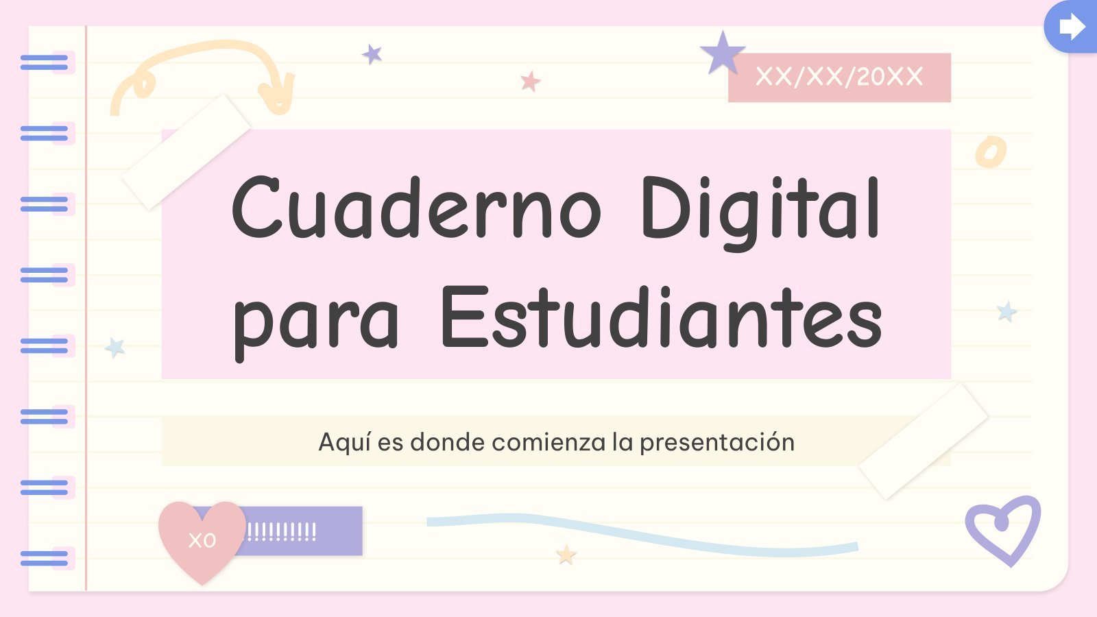 Plantilla de presentación Cuaderno Digital para Estudiantes