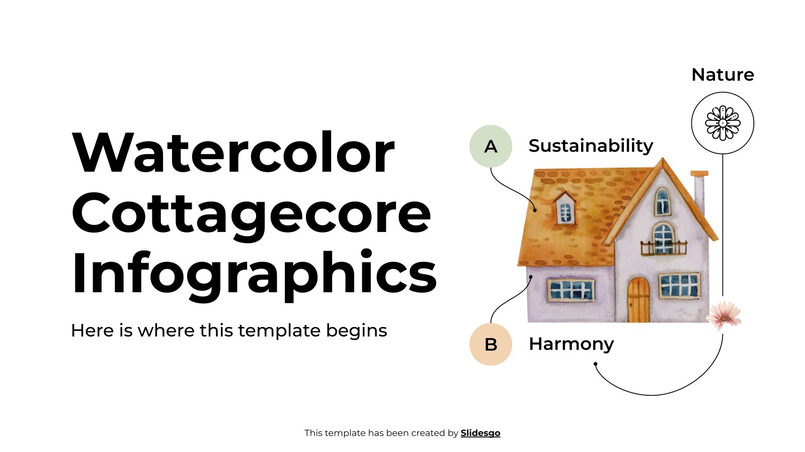 워터컬러 코티지코어 인포그래픽 프레젠테이션 템플릿