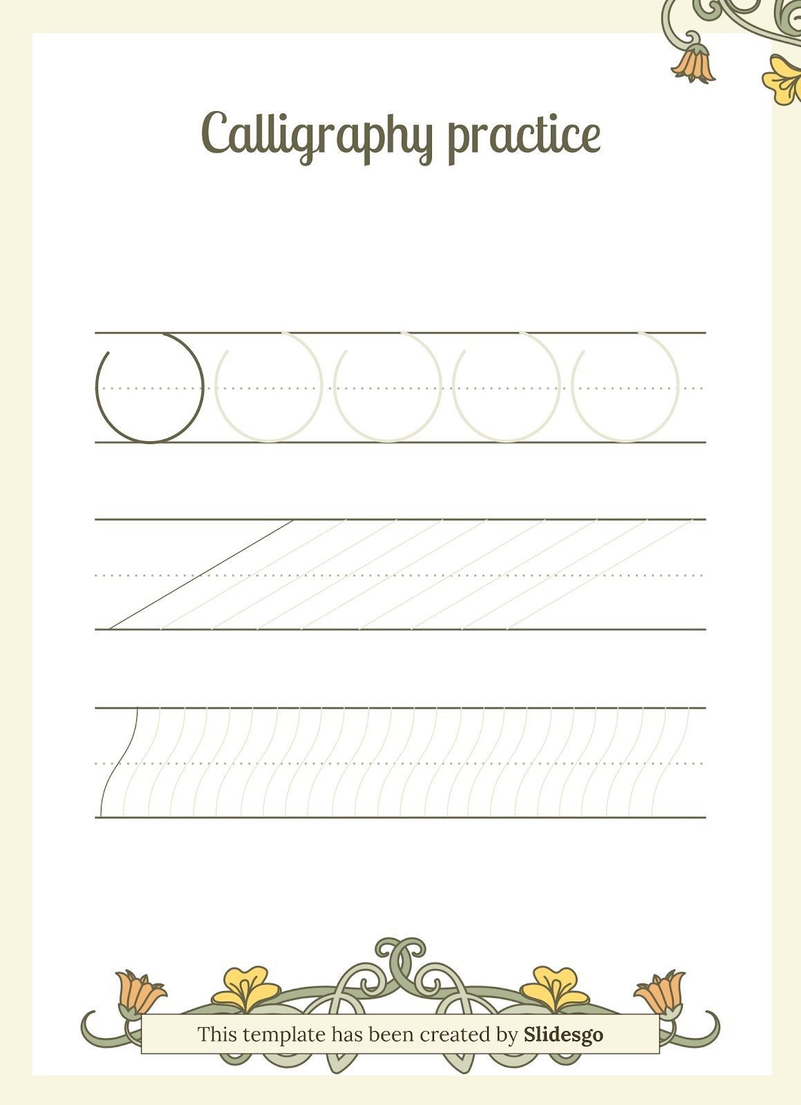 Printable Calligraphy Worksheet for Adults Presentation