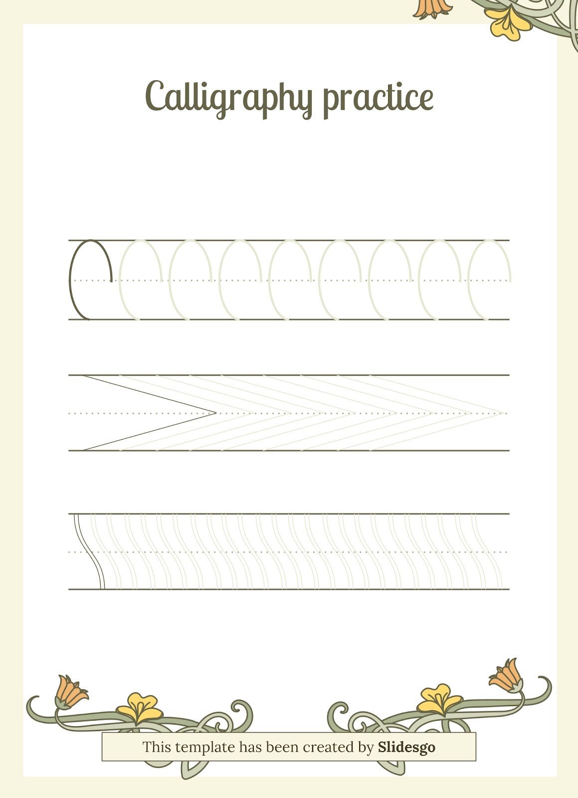 Printable Calligraphy Worksheet for Adults Presentation