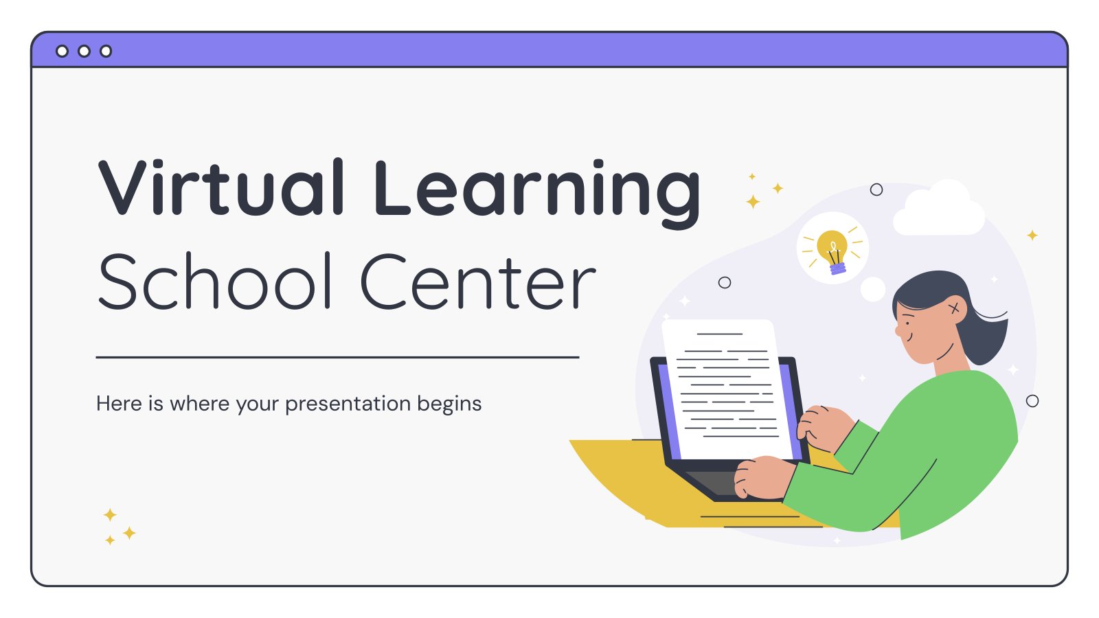 Virtual Learning School Center presentation template 