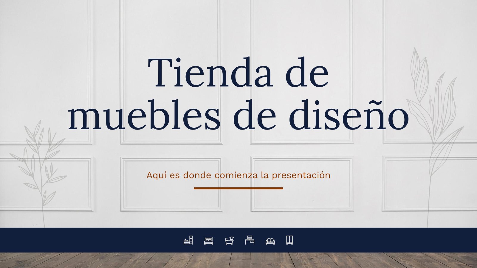 Plantilla de presentación Minitema de tienda de muebles de diseño