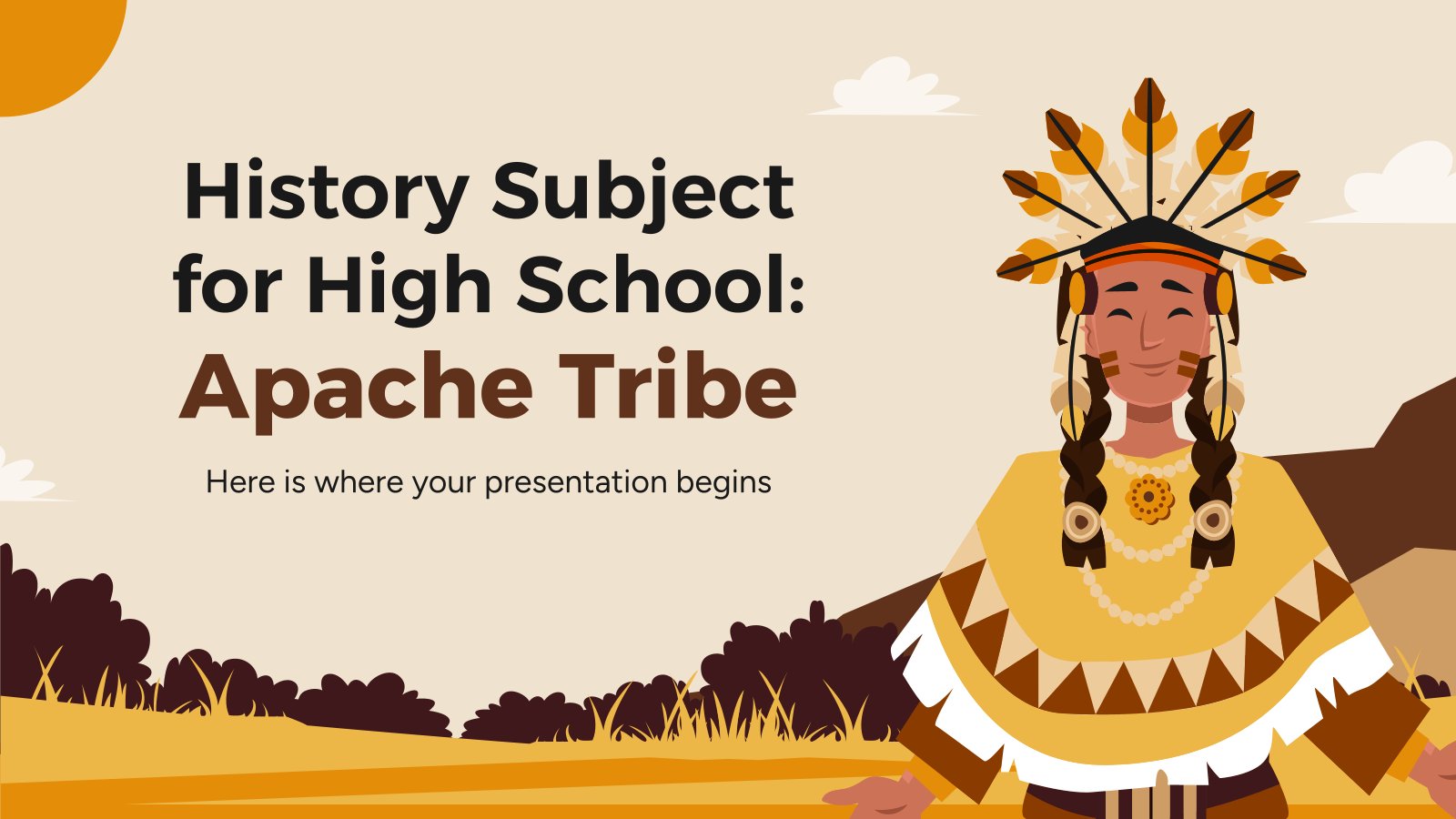 History Subject for High School: Apache Tribe presentation template 
