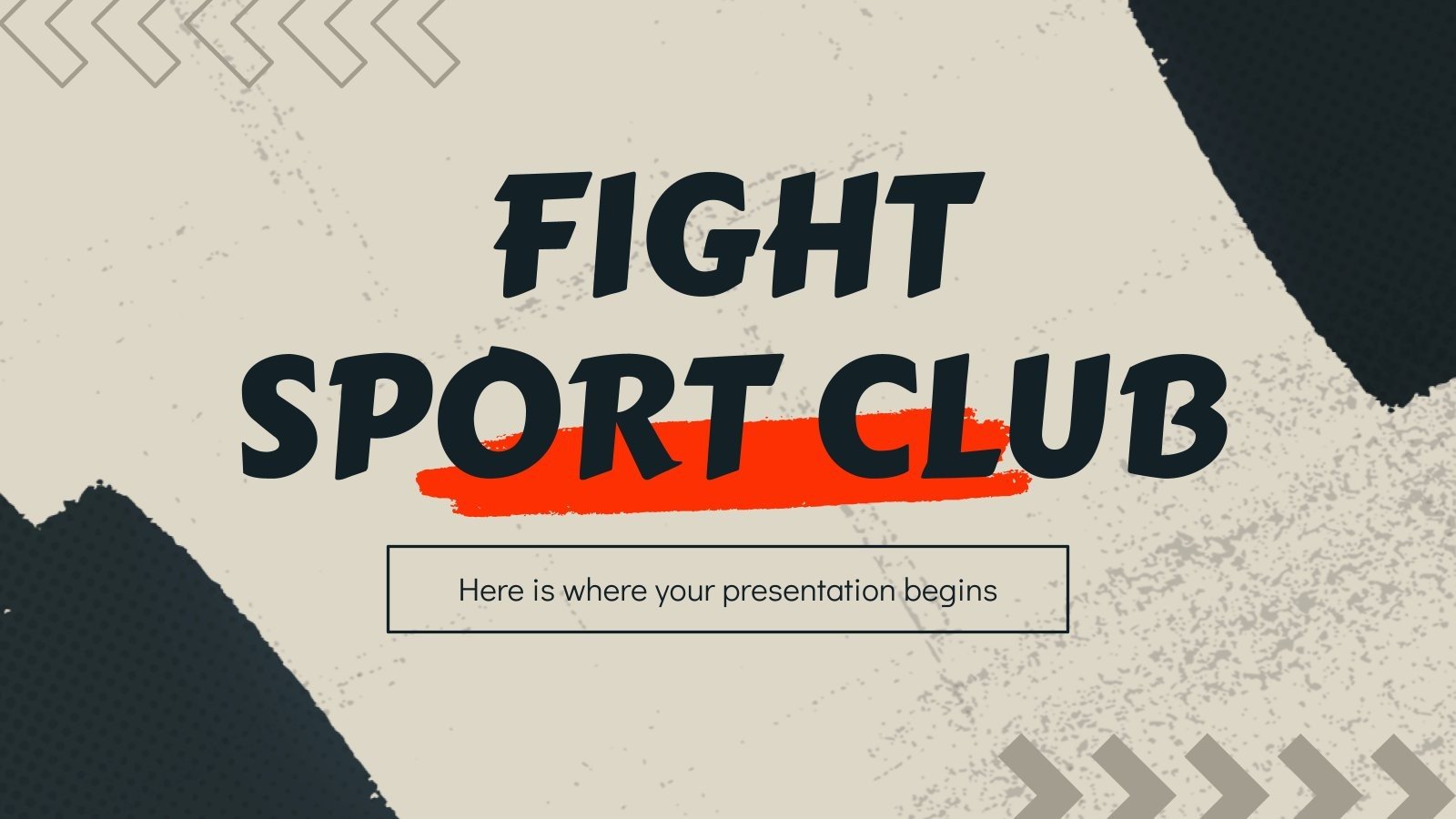 Fight Sport Club presentation template 
