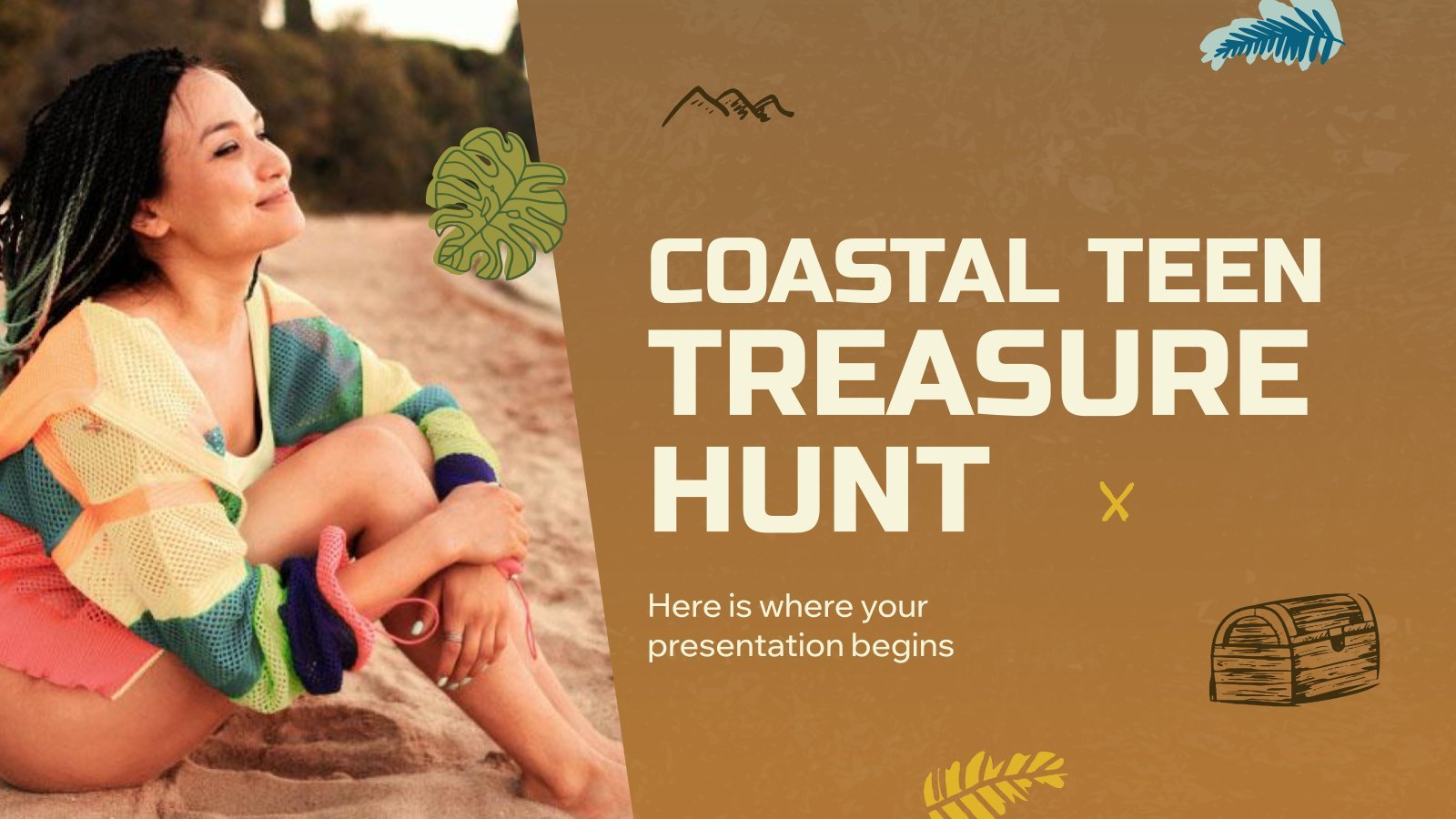 Coastal Teen Treasure Hunt presentation template 