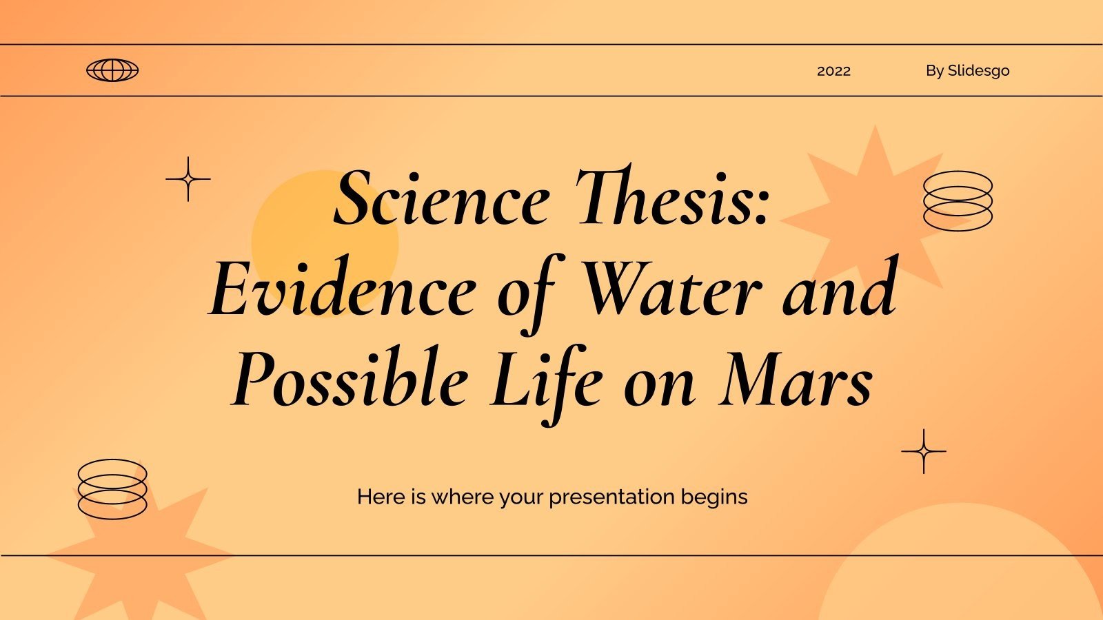 Wissenschaftliche These: Hinweise auf Wasser und mögliches Leben auf dem Mars Präsentationsvorlage